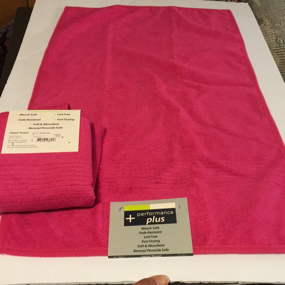 Fuschia Pink Hand Towels Bleach Safe Lint Free